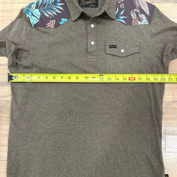 Men’s Howler Brothers Ranchero Polo Short Sleeve Pearl Snap Shirt Floral Size M - Picture 5 of 10